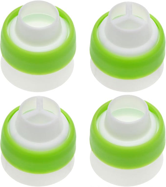 -Baking Russian Decorating Tip Special Tool Single-Hole Three-Hole Converter Head (Green）-4PCS, 4.5x2cm, DF-*FG256H41