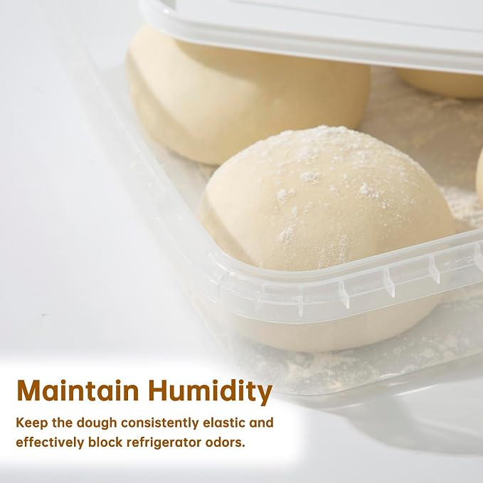 2 Pack Transparent Proofing Box, Observable Pizza Dough Proofing Box, Sealed Pizza Dough Proofing Container whit Lid (Transparent)