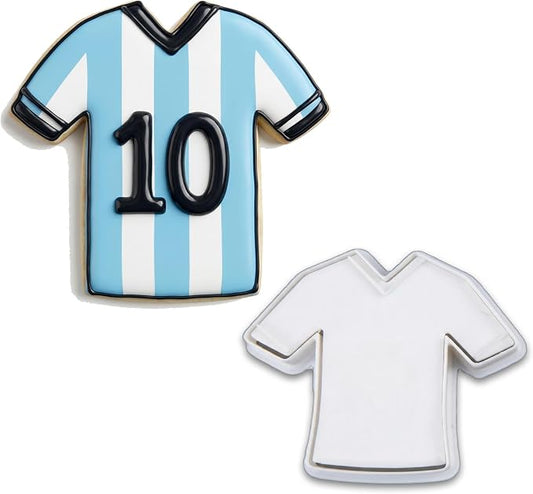 Mostop Soccer Uniform Cookie Cutter with Stampers, 3D Sports Cookie Cutter Set, Cake Decoration Tools Birthday Party Supplies Favors