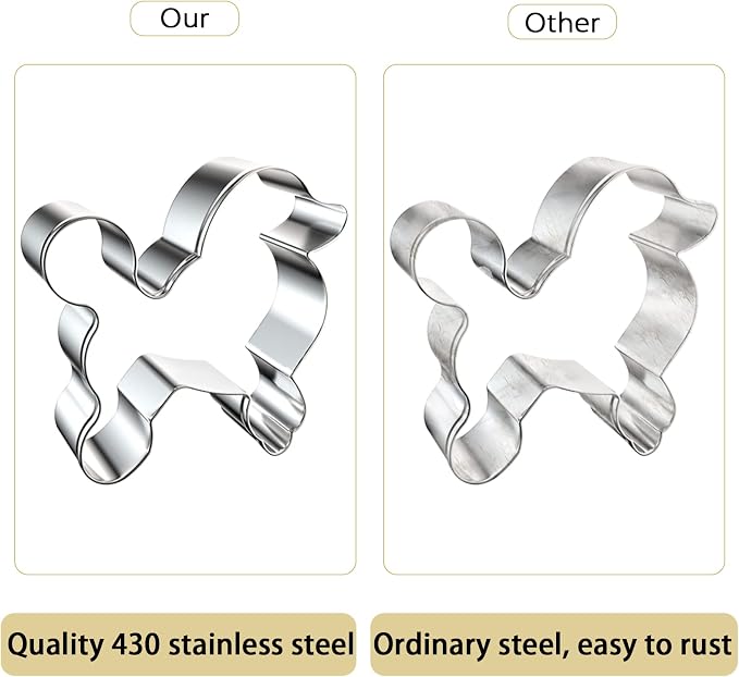 9 PCS Dog Cookie Cutters Set, Assorted Dogs Shape Stainless Steel Metal Cookie Cutters, Bone Dog Paw Corgi Labrador Shape Cookie Cutter Molds for Dog Theme Party Homemade Treats Baking