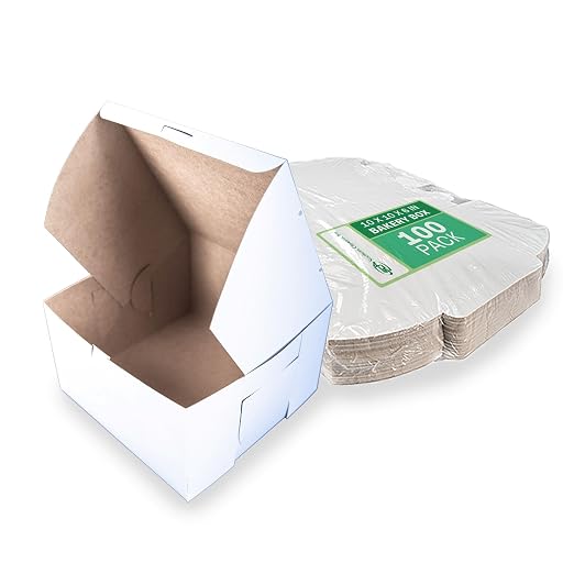 SCT White One-Piece Non-Window Bakery Boxes, 10 x 10 x 6, White, Paper, 100/Carton