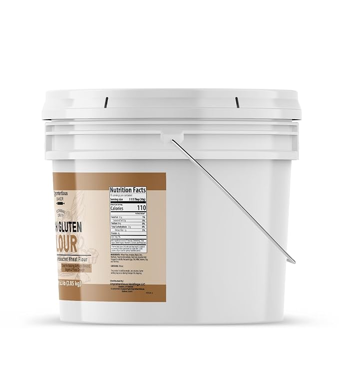 Unpretentious High Gluten Flour, 1 Gallon Bucket, Artisan Bread, Bagels, Pizza