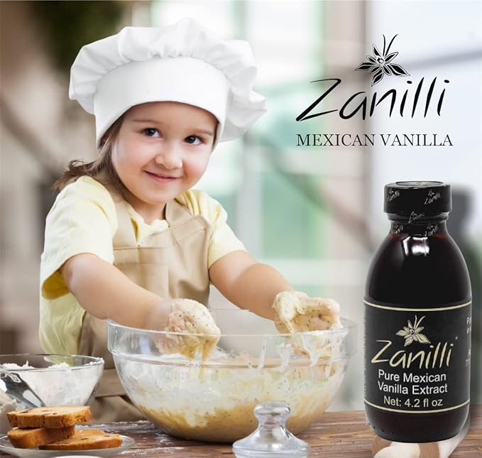 Zanilli Mexican Vanilla Extract - 33.8fl oz - Papantla Mexico Pure Vanilla Extract for Baking - No Sugar Added - Gluten Free