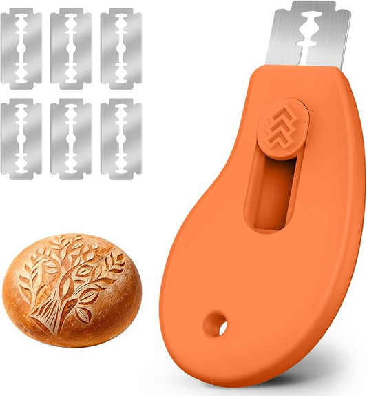 Bread Lame Sourdough Scoring Tool, Extractable & Magnetic Bread Scoring Tool, Bread Scoring Knife for Sourdough Bread Baking, Bread Scorer Tool with 5 Replaceable Razor Blades