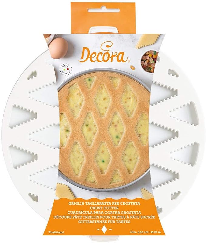 Decora 0215802 Pastry Cutter Grid Patented Design, Made of Plastic, Ideal for Creating Pastry Decoration, Diameter 30 cm, Made in Italy