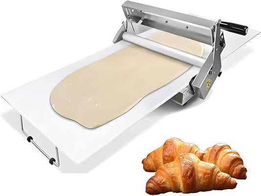 Folding Dough Sheeter, Stainless Steel Manual Dough Sheeter for Thicknesses from 0 to 25 mm, for Croissants, Pizza and Pasta, Pastry and Fondant, for Commercial and Home Use 400