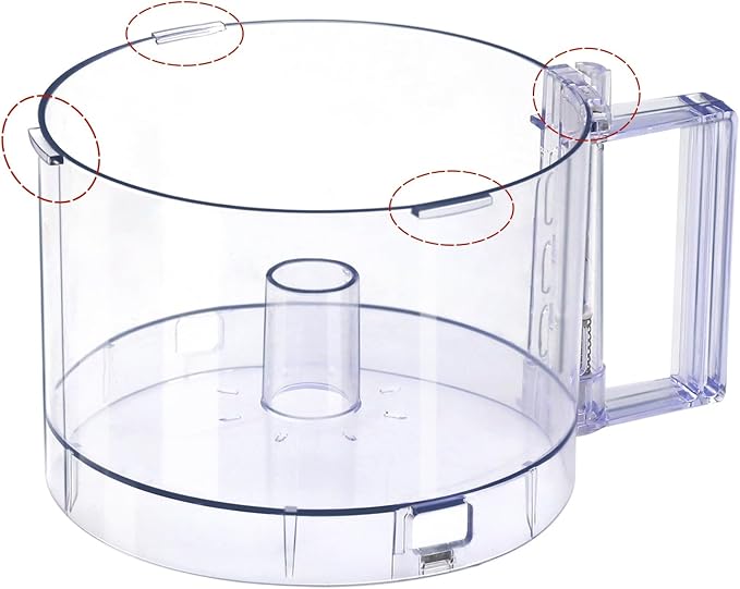7 Cup Food Processor Work Bowl,FP-631AGTX-1 The bowl has 4 tabs along the upper rim of the workbowl for Cuisinart DLC-10 Series Cover DLC-117BGTXT1