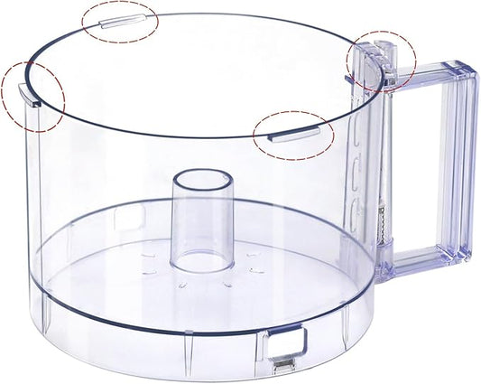 7 Cup Food Processor Work Bowl,FP-631AGTX-1 The bowl has 4 tabs along the upper rim of the workbowl for Cuisinart DLC-10 Series Cover DLC-117BGTXT1