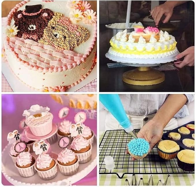 28Pcs Piping Tips Kit with Standard Icing Couplers, and Cleaning Brushes | 28Pcs PipingTips Set，Stainless Steel Frosting Kit with Standard Icing Couplers, and Cleaning Brushes Cake For Cookies Cupcake