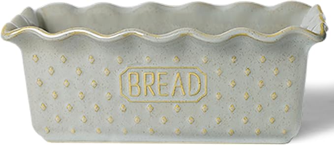 Ceramic Loaf Pan for Baking Bread, 9"X5" Bread Pans (Vintage Grey)