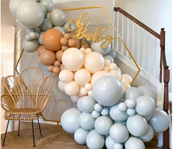 Boho Balloons Garland Arch Kit, 146 Pcs Brown Nude White Balloons Different Sizes for Girls Baby Shower Garden Tea Party Bachelorette Birthday Wedding Decorations