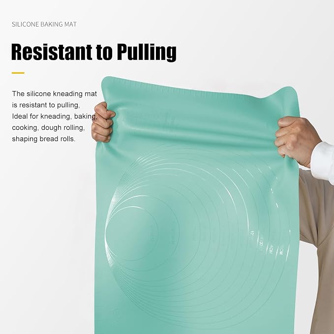 Extra Large Kitchen Silicone Pad, 23.6''x15.7'' Macaron Silicone Baking Mat, Thick Heat Resistant Mat Kneading Mat, Non Slip Non Stick Silicone Pastry Mats for Rolling Out Dough