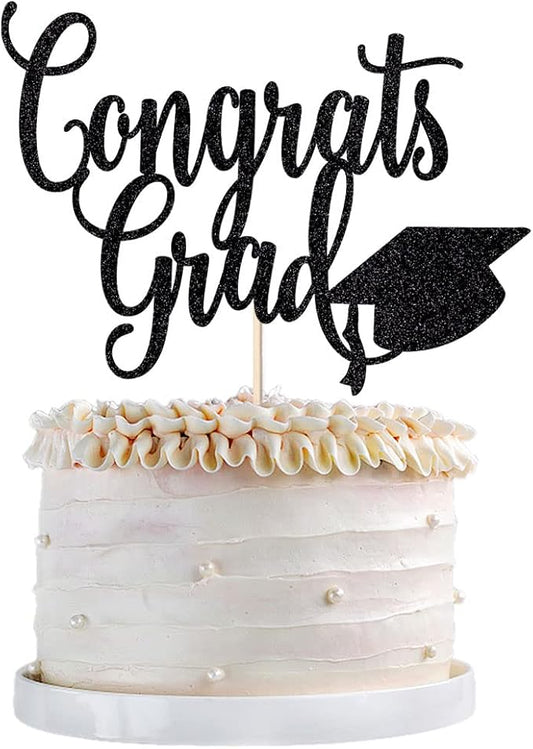 Black flash Congrats Grad Cake Topper,2026 Graduation Cake Topper, Congrats Grad Decorations,2026 High School/College/Senior Graduation Party Decorations Supplies.