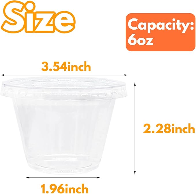 Tiaiidi 50 Pack Clear Cups with Lids,6 oz Plastic Disposable Cups with Flat Lids(No Hole),Crystal PET Dessert Party Cups for Smoothy's,Ice Cream,Fruits,Snack,Cold Drinks