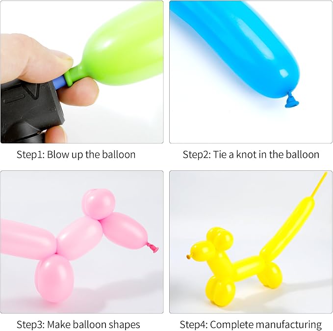 ZNHIS 260 Balloons Kit - 100pcs Long Matt Color Mix for Balloon Arch and Animals - Random Colors
