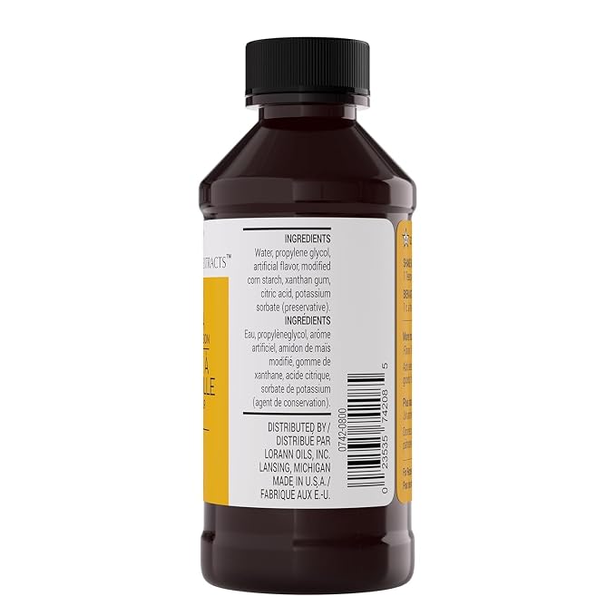 LorAnn Butter Vanilla Bakery Emulsion, 4 oz - Intense Butter Vanilla Flavor Extract for Baking, Cookies, Frosting, Ice Cream, Smoothies and Beverage - Gluten Free, Vegan, Sugar Free, Nut Free