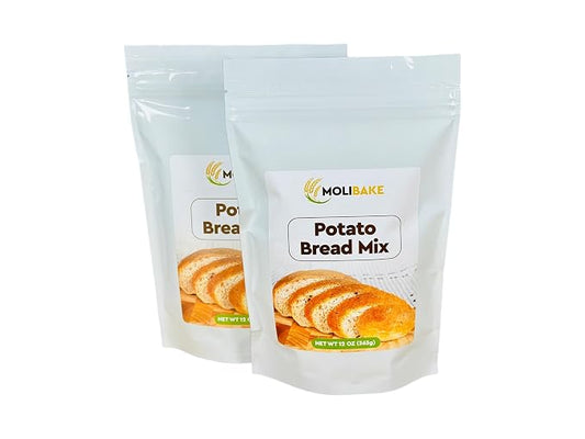 Molibake Potato Bread Mix – Pack of 2 - All-Natural Baking Mix for Bread Machine and Oven - 12 oz - Mix for Bread with Potato Flakes, Rye flour, Parsley flakes - Easy-to-Use Bread Maker Mix for Homemade Baking