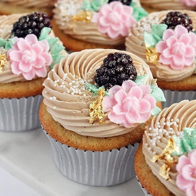 Gifbera Silver Foil Jumbo Cupcake Liners Metallic Muffin Baking Cups, 160-Count