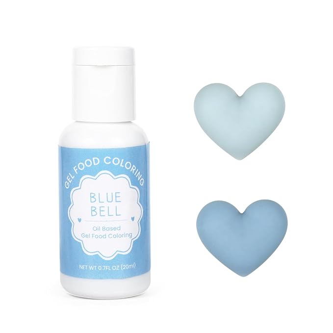 Oil Based Food Coloring for Chocolate, 20ml Edible Blue Bell Oil Based Food Coloring Gel for Cake Decorating, Sugar, Candy Melts, Baking, Cookies, Icing Frosting, Meringues, Cream- 0.7 Fl. Oz(Blue Bell)
