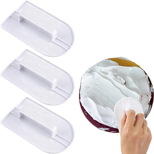 3Pcs White Cake Decoration Icing Smoother, Fondant Smoothing Tool, Plastic Fondant Icing Smoother Polisher, Icings Scraper Paddle Tool for Cake Decoration Tools 14.5x8cm