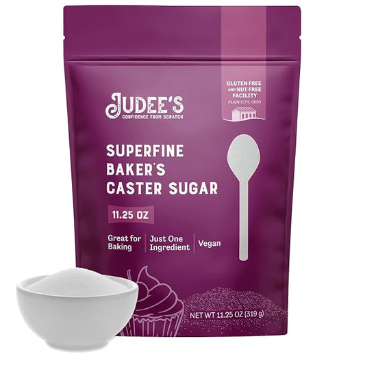 Judee's Gluten Free Superfine Caster Sugar - Smooth Frosting & Icing Sugar - Rapid-Dissolve Superfine Sweetener for Coffee & Tea - Gluten-Free Sweetener for Baking - 11.25 Oz