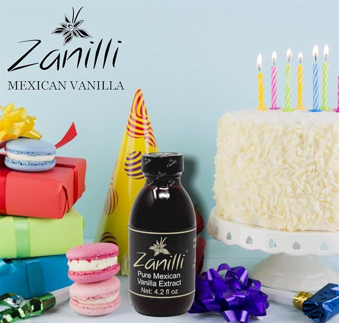 Zanilli Mexican Vanilla Extract - 8.4fl oz - Papantla Mexico Pure Vanilla Extract for Baking - No Sugar Added - Gluten Free