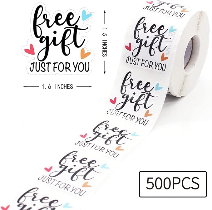 Littlefa Cute Just for You Stickers, Free Stuff Stickers for Small Business Handmade, Freebies Sticker for Gift Bags Packaging Boutique Stuff 500 PCS