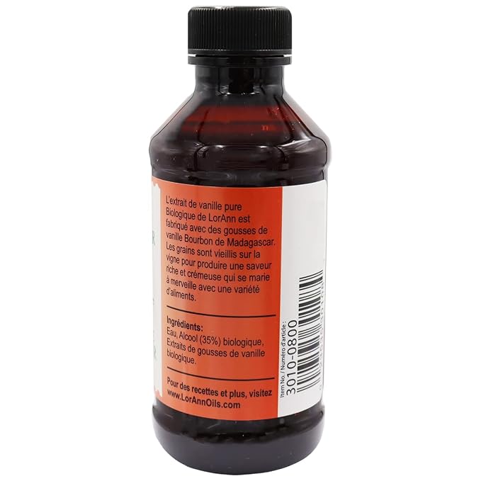 LorAnn Organic Madagascar Vanilla Extract 4 ounce bottle