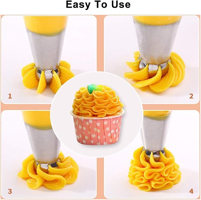 Russian Piping Tips 8 PCS, Youthful Stainless Steel Russian Piping Ball Tips Flower Frosting Icing Piping Nozzles Set Cake Decorating Tips Kit for DIY Baking Cake Decorating Supplies Kit (8 PCS)