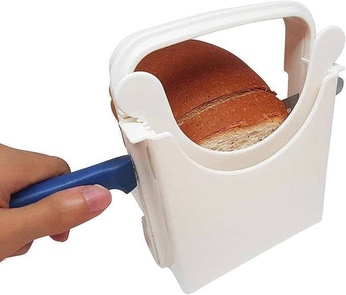 Bread Slicer Guide for Homemade Bread – Lightweight, Foldable, 4 Slice Thickness Options | Easy to Use, Clean & Store | Durable ABS Plastic with Anti-Slip Base | Lightweight, Foldable, 4 Slice Thickness Options, Durable ABS Plastic, Anti-Slip Base