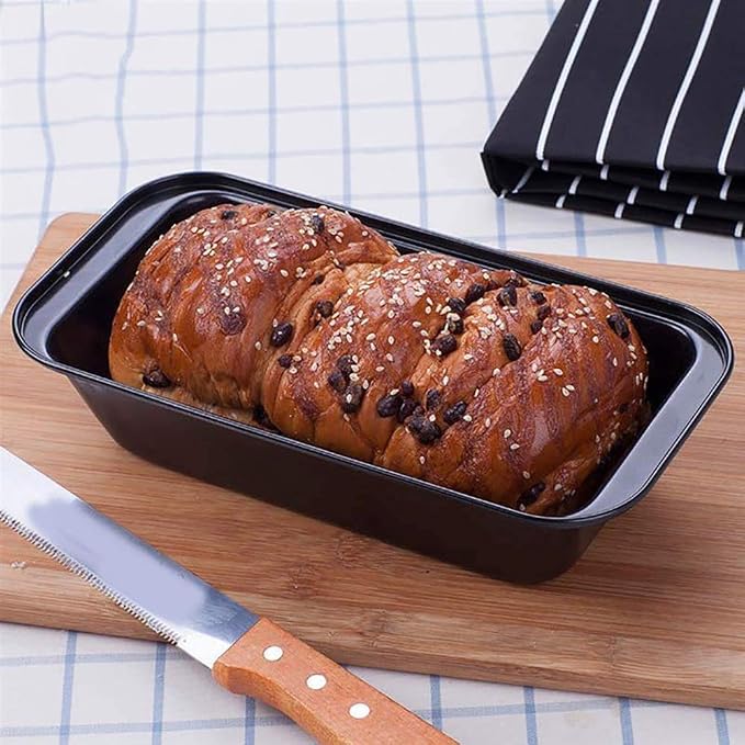 Mingcao Nonstick Loaf Pan, 8.5 x 4.5 Inch Carbon Steel Toast Pan for Baking Bread with Oven, Gray Set of 2