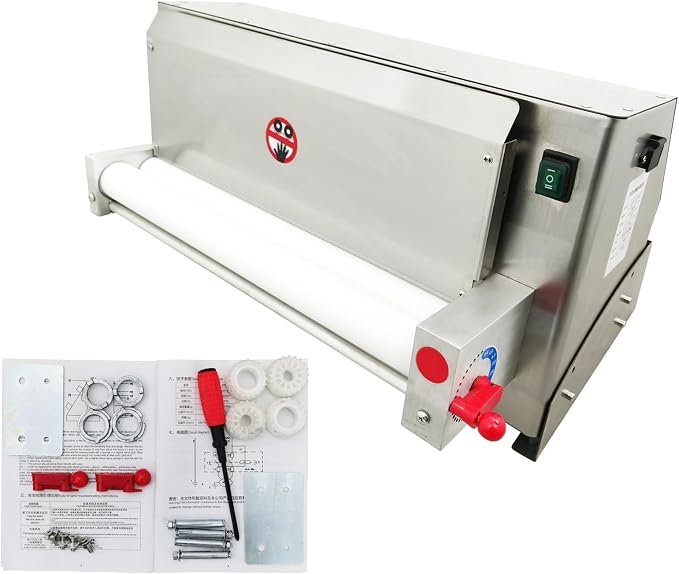 Commercial Pizza Dough Roller Sheeter 4"-19" Electric Pizza Dough Roller Sheeter 110V 450W Stainless Steel Pastry Press Making Machine