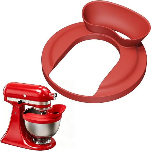 Silicone Flour Funnel with Pouring Shield for KitchenAid 4.5-5QT Mixer