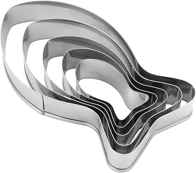 MrCookie Sturdy Goldfish/Fish Cookie Cutters,DIY Baking Tools&Accessories. | Sandwich molds for cookie,biscuit,cake,fruit.5 Sizes range from 1.57" to 4.13".Thickened stainless steel Food-grade.