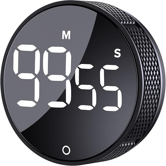AVINIA Digital Kitchen Timers, Visual timers Large LED Display Magnetic Countdown Countup Timer for Classroom Cooking Fitness Baking Studying Teaching, Easy for Kids and Seniors Black