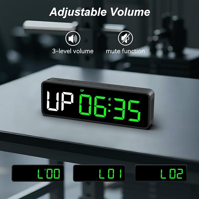 Acedeck Portable Gym Timer Clock: Fitness Digital Clock with Strong Magnet - Remote Control for Fitness Enthusiasts - Powerful Battery for Home Gym Garage Boxing