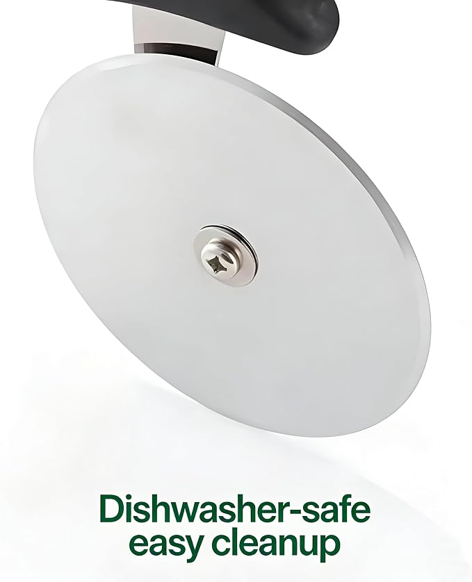 Pizza Cutter Wheel, Stainless Steel Slicer, Sharp Classic Cutters, Kitchen Gadget with finger guard protects, Easy dishwasher cleaning