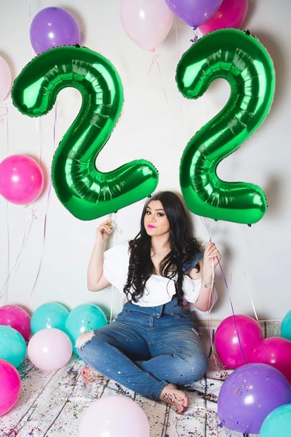 40 Inch Large Numbers Balloon, 4 Dark Green Ballon for 4th 14 40 44 Birthday Party, Balloon 4 Number for Graduations Wedding Supplies
