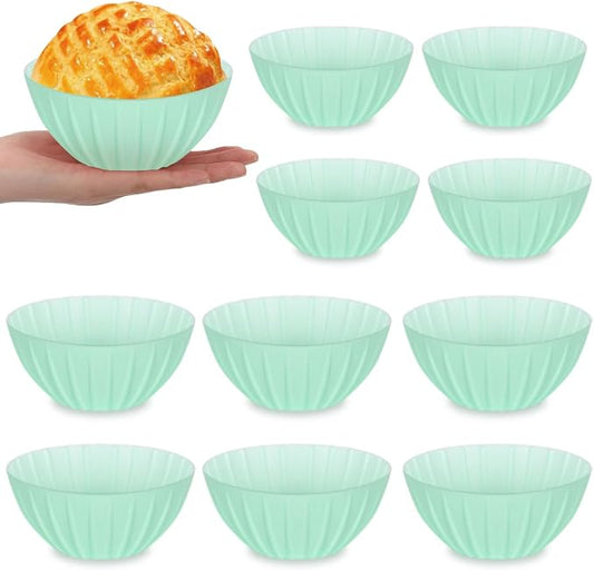 5 Inch Banneton Bread Proofing Basket Set of 10, Mini Small Banneton Basket Proofing Baskets for Sourdough Loaf Pans Bread Baking Supplies(Green)