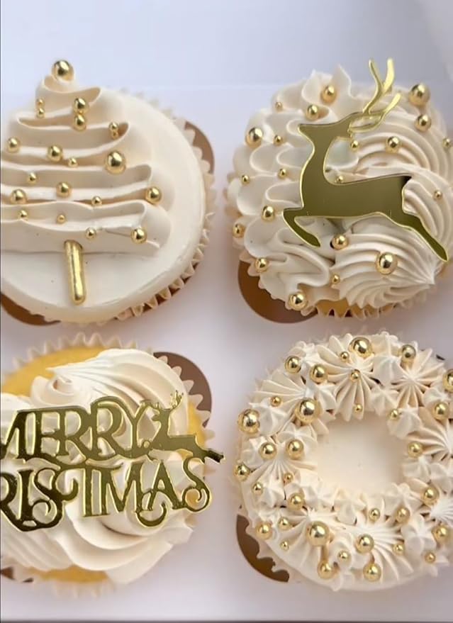 Gold Pearl Sugar Sprinkles 3.53 oz, 14mm Candy Pearls Ideal for Baking, Cake and Cupcake Toppers, Cookie Decoration, Ice Cream Topping, Wedding Shower Valentines Halloween Christmas