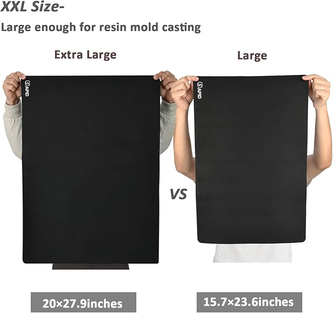 Sapid Extra Large Silicone Sheet for Crafts, Thick Silicone Jewelry Casting Mats, Nonstick Nonslip Silicon Mat for Epoxy Resin, Art Painting, Heat- Resistance Counter Mat (20"×27.9", Black)