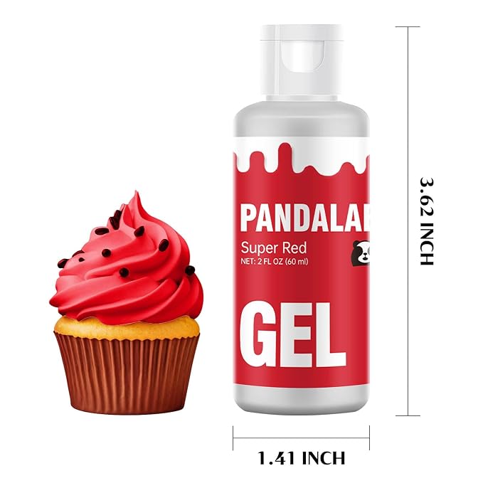 Super Red Gel Food Coloring - Pandalab 2 Ounce High Concentrated Food Dye for Baking, Cake, Cookie, Fondant, Icing, Easter Egg, Macaron, DIY Slime (60ml)