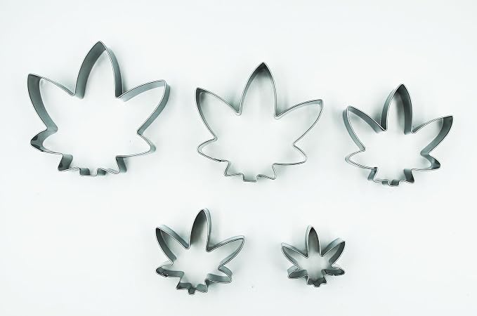 Maple Leaf Cookie Cutters Set, 5 PCS Set Maple Leaf Shaped Stainless Steel Molds for Cookies,Biscuit,Vegetable,Fruit,Baking Pastries Doughs