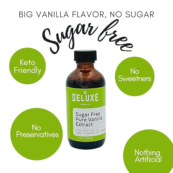 Sugar Free Vanilla Extract 4 oz - No Sugar Added Keto Friendly