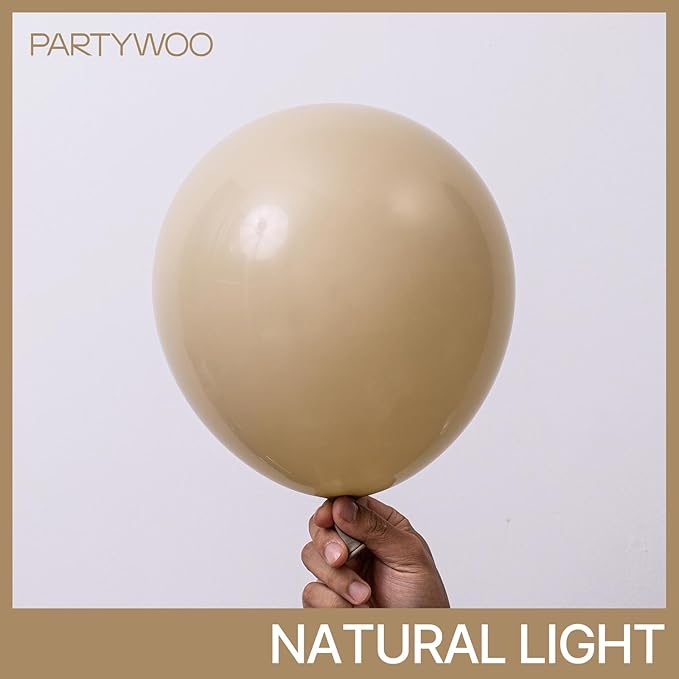 PartyWoo Light Brown Balloons 100 pcs 12 Inch Nude Neutral Boho Tan Fall Latex Helium Balloons for Wedding Graduation Birthday Boy Baby Shower Cowgirl Jungle Theme Party Decorations Brown-F56