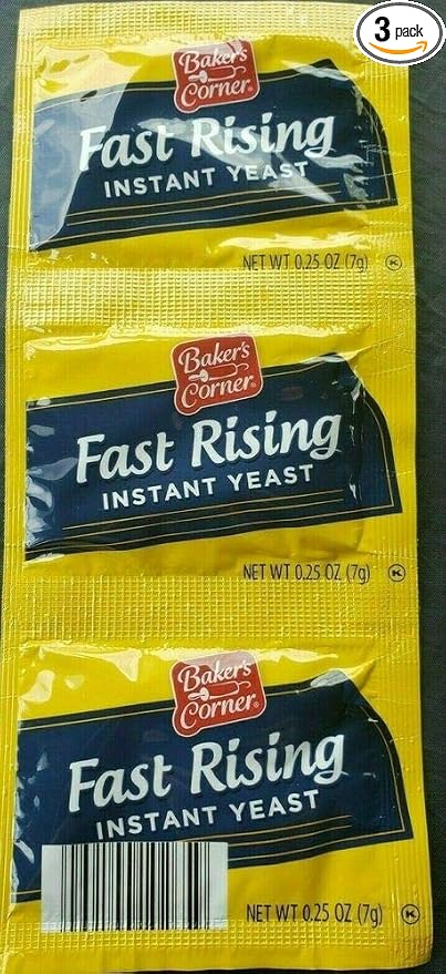 1 Strip of 3 Baker Corner Rapid Rise Instant Fast Rising Yeast bread Baking Dry