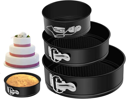 Cheesecake Pan, Springform Cake Pan Set - Pack Of 3, Nonstick Round Baking Pans with Removable Bottom, Cake Pans for Mini Cheesecakes, Pizzas and Quiches (4.7", 7", 8.6")