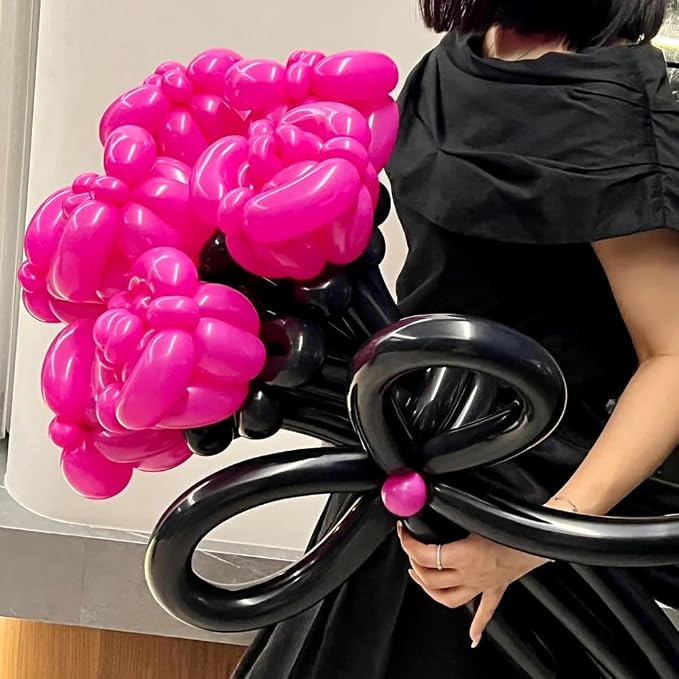 260pcs Black Animal Balloons for Magic Model Halloween Arch - Black Long Balloons for Party Decorations
