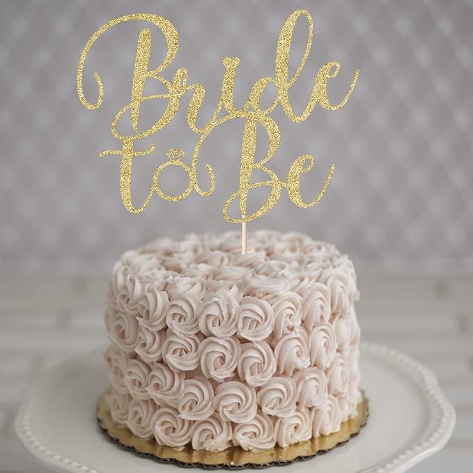 Glitter Bride to Be Cake Topper - Bridal Shower Cake Topper,for Wedding Shower;Engagement;Bachelorette;Hen Party Decorations (golden)