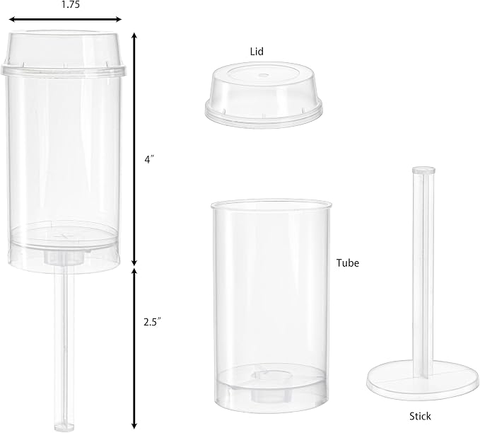 Jucoan 30 Pack Push Cake up Pop Containers with Lids, Cake Pop Shooter, Mess-free Plastic Jelly Ice Cream Cupcake Push up Pop Containers for Wedding Birthday Party Dessert Table
